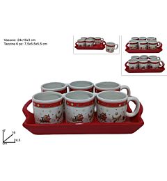 TAZZINE SET 6PZ C/VASSIO DECORO NATALIZIO 2ASS. DFC07967-038