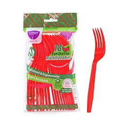 Clendy Forchette Riutilizzabili Rossi - 18pz