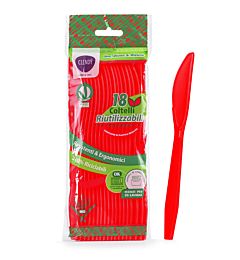 Clendy Coltelli Riutilizzabili Rossi - 18pz