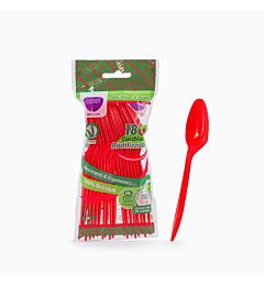 Clendy Cucchiai Riutilizzabili Rossi - 18pz