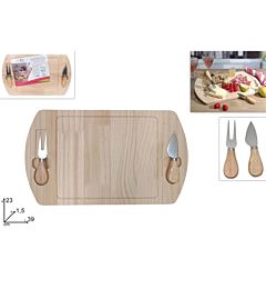 TAGLIERE RETTANGOLARE + COLTELLI 39x23CM