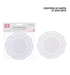 DC CASA CENTRINO CARTA TONDO 21,5CM 25PZ BIANCODc Casa