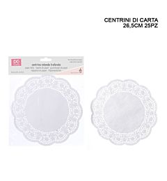 DC CASA CENTRINO CARTA TONDO 26,5CM 25PZ BIANCODc Casa