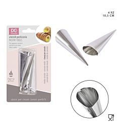 DC CASA STAMPO CANNOLO CONO ACCIAIO 10,5CM 4PZDc Casa