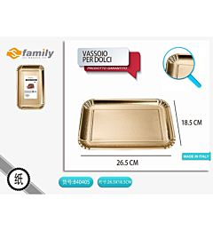 VASSOIO PER DOLCI DORATO 28*19,5CM 3PZS Family
