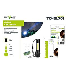 MINI TORCIA RICARICABILE CON ZOOM X2000Tek One Tecnology