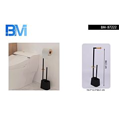 PIANTANA BAGNO NERO - SCOPINO E PORTA ROTOLOBm