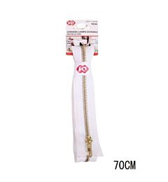 FGC Cerniera Lampo Divisibile Bianco/Oro - 70cm