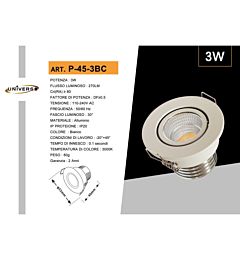 LAMPADINA A SOFFITTO 3W/270LM - 3000K CALDAUniverso