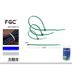 FGC Fascette Stringicavo Verdi - 2,5x100mm/100pzFgc
