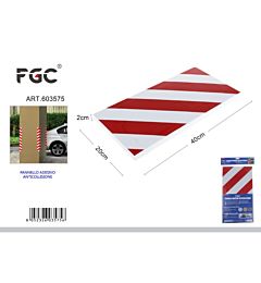Pannello Adesivo Anticollisione Bianco/Rosso - 40x20x2CMFgc