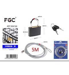 CAVO DI SICUREZZA CON LUCCHETTO 5MFgc