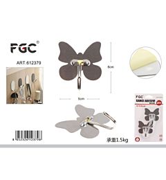FGC Gancio in Acciaio 5x6cm - Farfalla 2pz