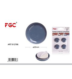 FGC Feltrino Scorrevole Adesivo Ø25mm - 4pz