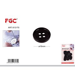 FGC Bottone Nero 15mm - 24pz