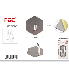 FGC Gancio in Acciaio 45x49cm - Esagono 2pz