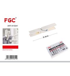 Mollette in Plastica 9,4cm Bianco - 20pz