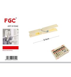 Mollette in Plastica 9,4cm Beige - 20pzFgc