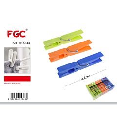 Mollette in Plastica 9,4cm Colorate - 20pzFgc