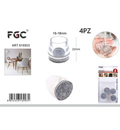 FGC Piedini per Sedie & Mobili 16/18mm - 4pz