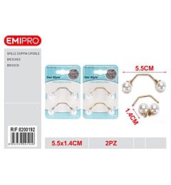 Emi Spilla Doppia Testa a Perla 5,5 cm - 2pz