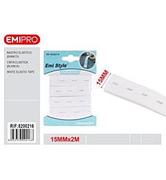 Emi Nastro Elastico Forato 15mm/2m - Bianco