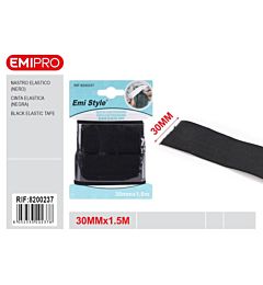Emi Nastro Elastico Piatto 30mm/1,5m - Nero
