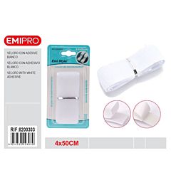 Emi Velcro con Adesivo 4x50cm - Bianco