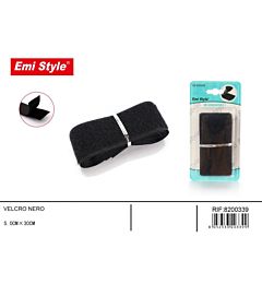 Emi Velcro 5x30cm - Nero