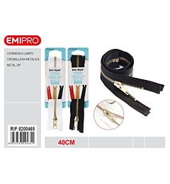 Emi Cerniera Lampo Oro Bianco/Nero - 40cm