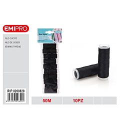 Emi Set 10 Fili da Cucito 50m - NeroEmi