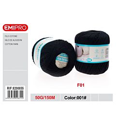 Emi Filo Cotone 50g - Nero 001#
