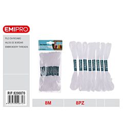 Emi Set 8 Fili da Ricamo 8m - BiancoEmi