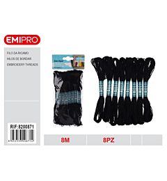 Emi Set 8 Fili da Ricamo 8m - Nero
