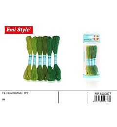 Emi Set 8 Fili da Ricamo 6m - Assortiti VerdeEmi