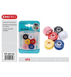 Emi Spolina in Plastica Fili Assortiti - 6pz