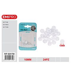 Emi Bottoni Trasparenti 10mm - 24pz