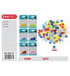 Emi Bottoni in Plastica 10mm Assortiti - 30pz