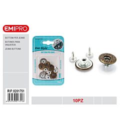 Emi Bottoni per Jeans - 10 Paia