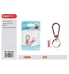 Emi Gancio a Scatto Cherchio 10mm - 2pz