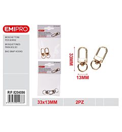 EMI Moschettoni per Borse 33x13mm - 2pz