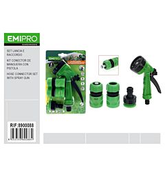 Set Irrigazione Pistola & Raccordo 5 Funzioni - 4pzEmi