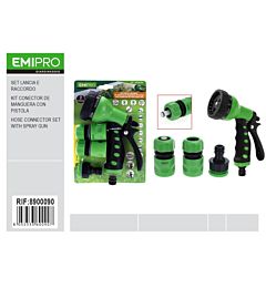 Set Irrigazione Pistola & Raccordo 7 Funzioni - 4pzEmi