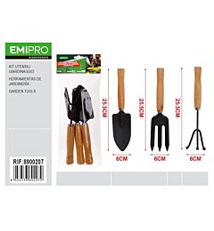 EMI Kit Utensili da Giardinaggio 25,5cm - 3pzEmi