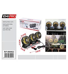 EMI VENTILATORE TRIPLO PER AUTO - 12VEmi