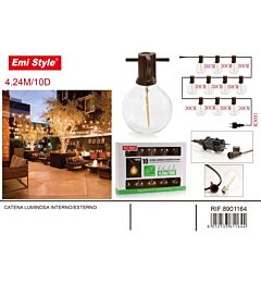 EMI Catena Luminosa Interno/Esterno Globo - 4,24M/10DEmi