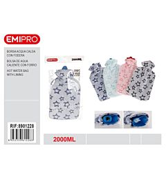 EMI Borsa d'Acqua Calda con Fodera a Stelle - 2L