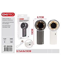 EMI Mini Ventilatore Portatile - 6,7x15cm