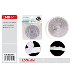 VELCRO ADESIVO BIANCO - UNCINO - 1CMx6MEmi