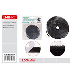 VELCRO ADESIVO NERO - UNCINO - 2CMx6MEmi
